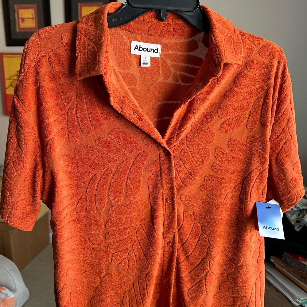 Abound Women's Orange Textured Jersey Top